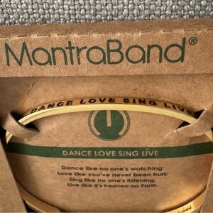 MantraBand Gold 'Dance Love Sing Live' Cuff Bracelet